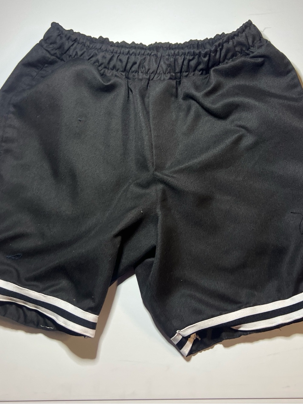 & Other Stories Black Athletic Shorts with White Stripe Hem